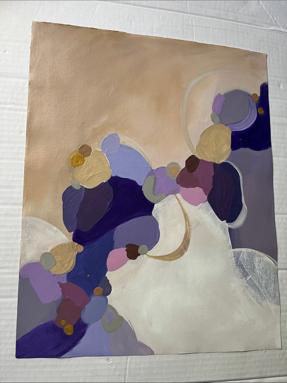 16x20” Original Purple/Gold Abstract Painting Unframed | Wall Art | Home Decor
